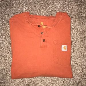 Carhartt long sleeve Henley t-shirt burnt orange